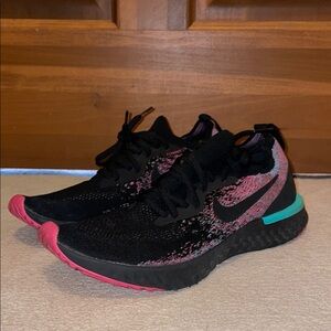 Nike Black and Pink Running Shoes